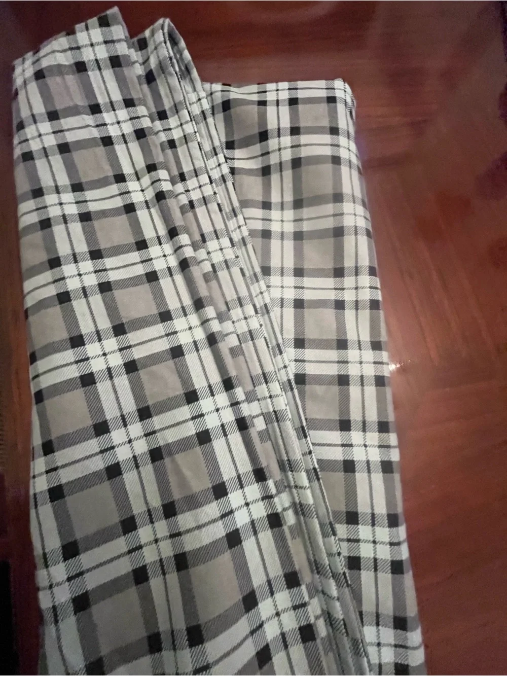 Cuddl Duds Plaid Flannel Flat Sheet- Gray, blue, Black